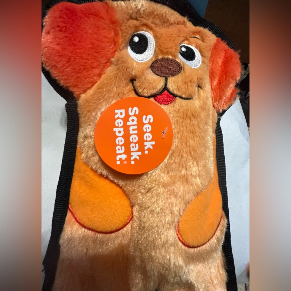 NWT Outward Hound Durablez Orange Plush Dog Toy